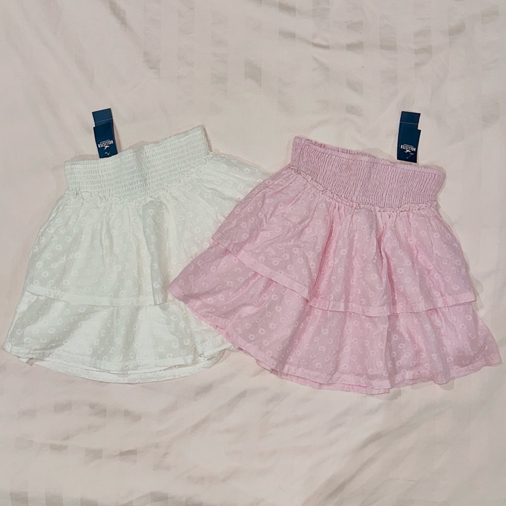 Pink and White Floral Ruffle Skirt Bundle NWT